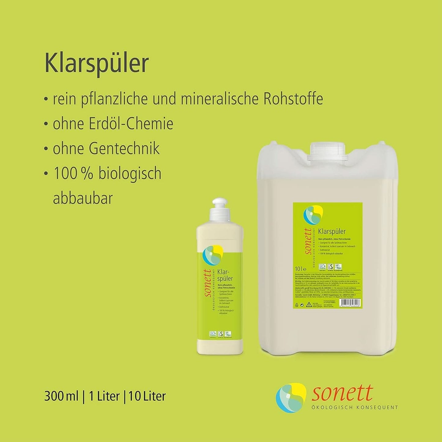 Sonett spoeloplossing, 500 ml Naty Shop keukenreinigingsmiddelen