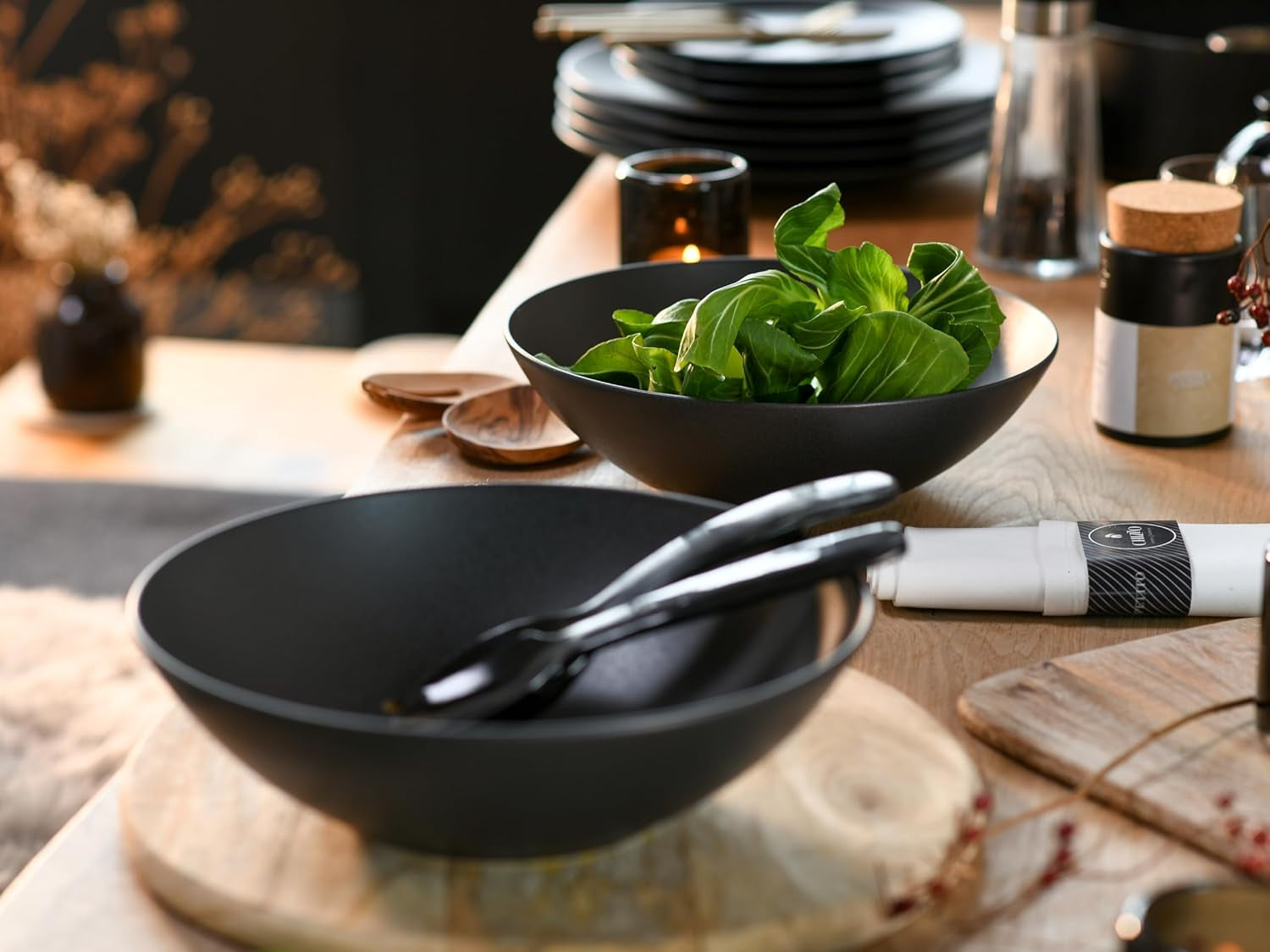 Creatable, 30007, Soft Touch-serie, 2-delige serviesset, steengoedsaladeset, vaatwasser- en magnetronbestendig, gemaakt in Portugal
