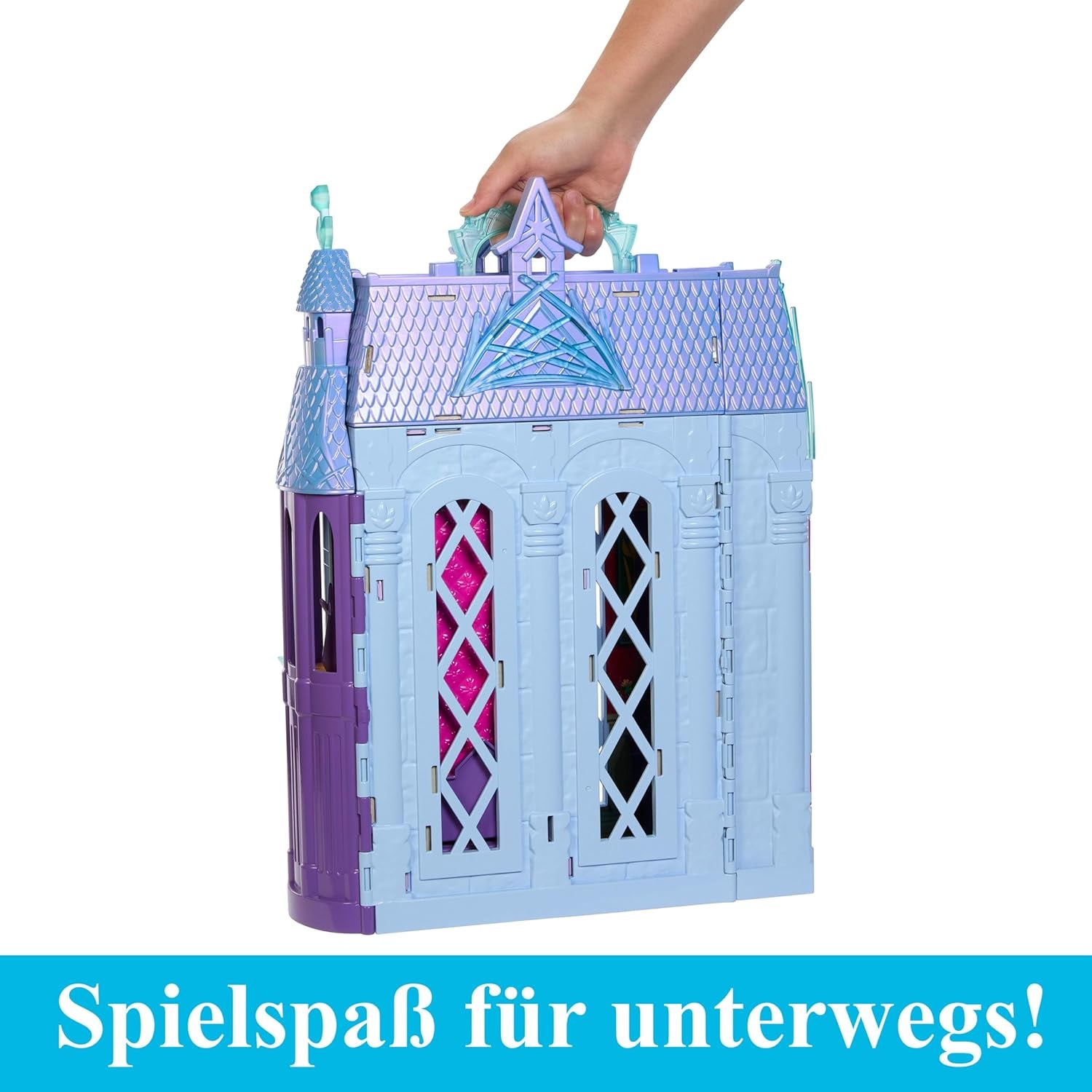 Mattel Disney Frozen - Kasteel Arendelle poppenhuis (60 cm+) met Elsa pop, 4 speeltuinen en 15 Disney Frozen II meubels en accessoires, HLW61