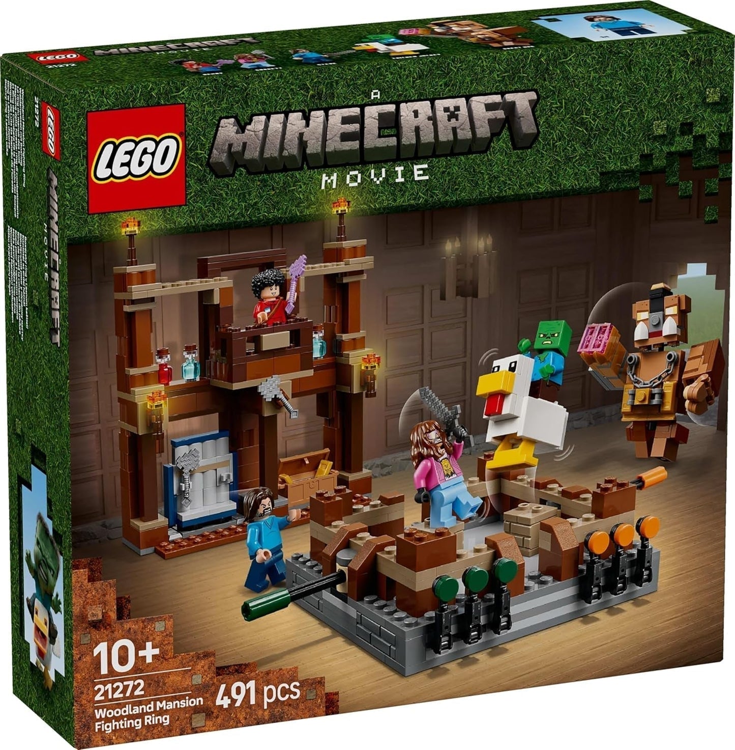 LEGO Minecraft Boslandhuis met boksring - Gamerset met Zombies en Oberborst - Interactief bouwspeelgoed met uitrusting en rails - Cadeau voor jongens en meisjes vanaf 10 jaar - 21272 Bouwsets Besuche in LEGO-Store