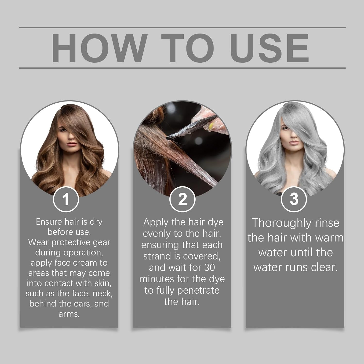 2-in-1 natuurlijke essentie-extract zilveren haarverf, Detroit Rain zilveren haarverf, metallic zilveren haarverf, zilveren haarverf voor donker haar, zilveren haarverf, permanente haarverf (1 stuk) Naty Shop haarverf