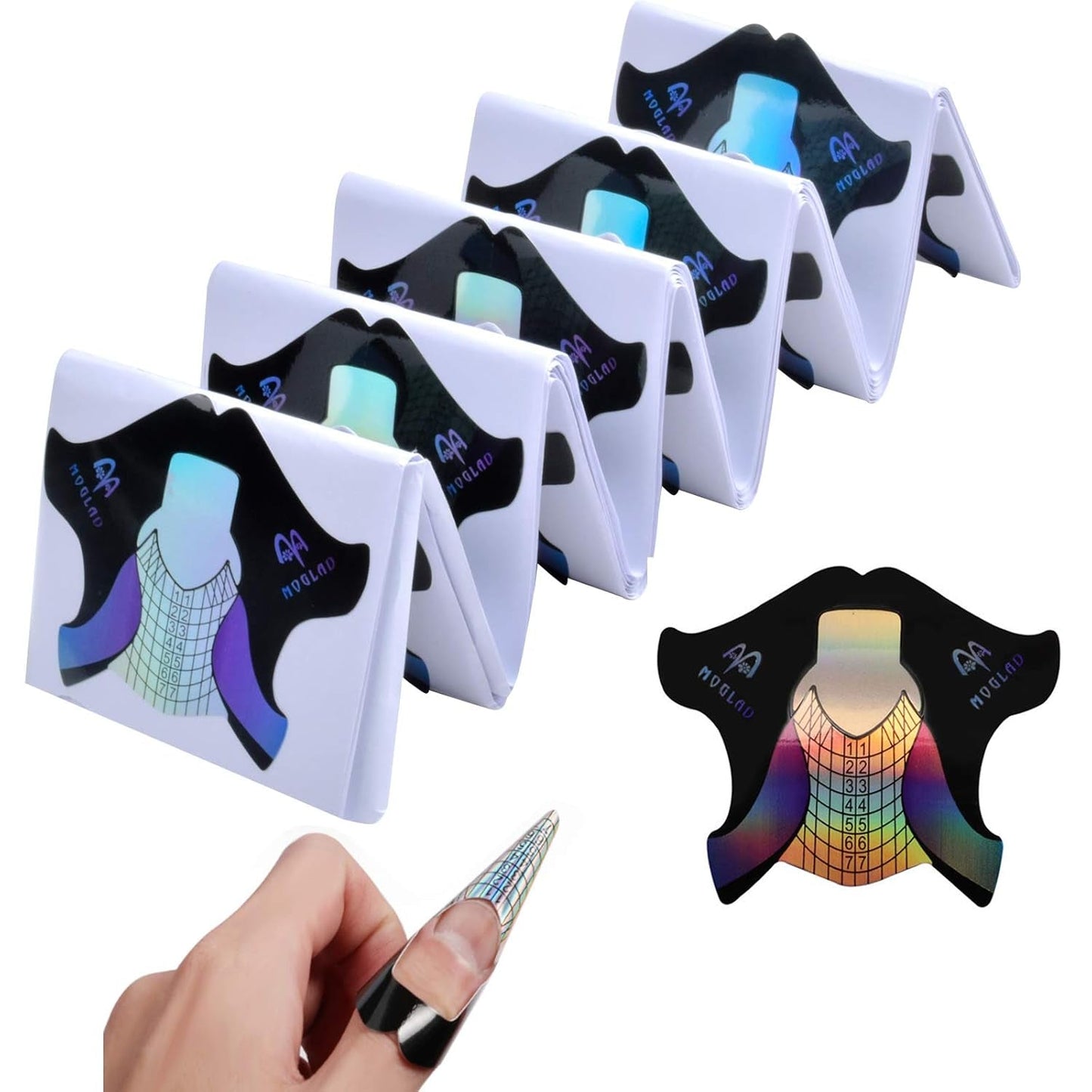 100 stuks gelnagelsjablonen, kunstnagelaccessoires, zelfklevende nagelsjablonen voor nail art, gelnagels, kunstmatige nagelverlengingen