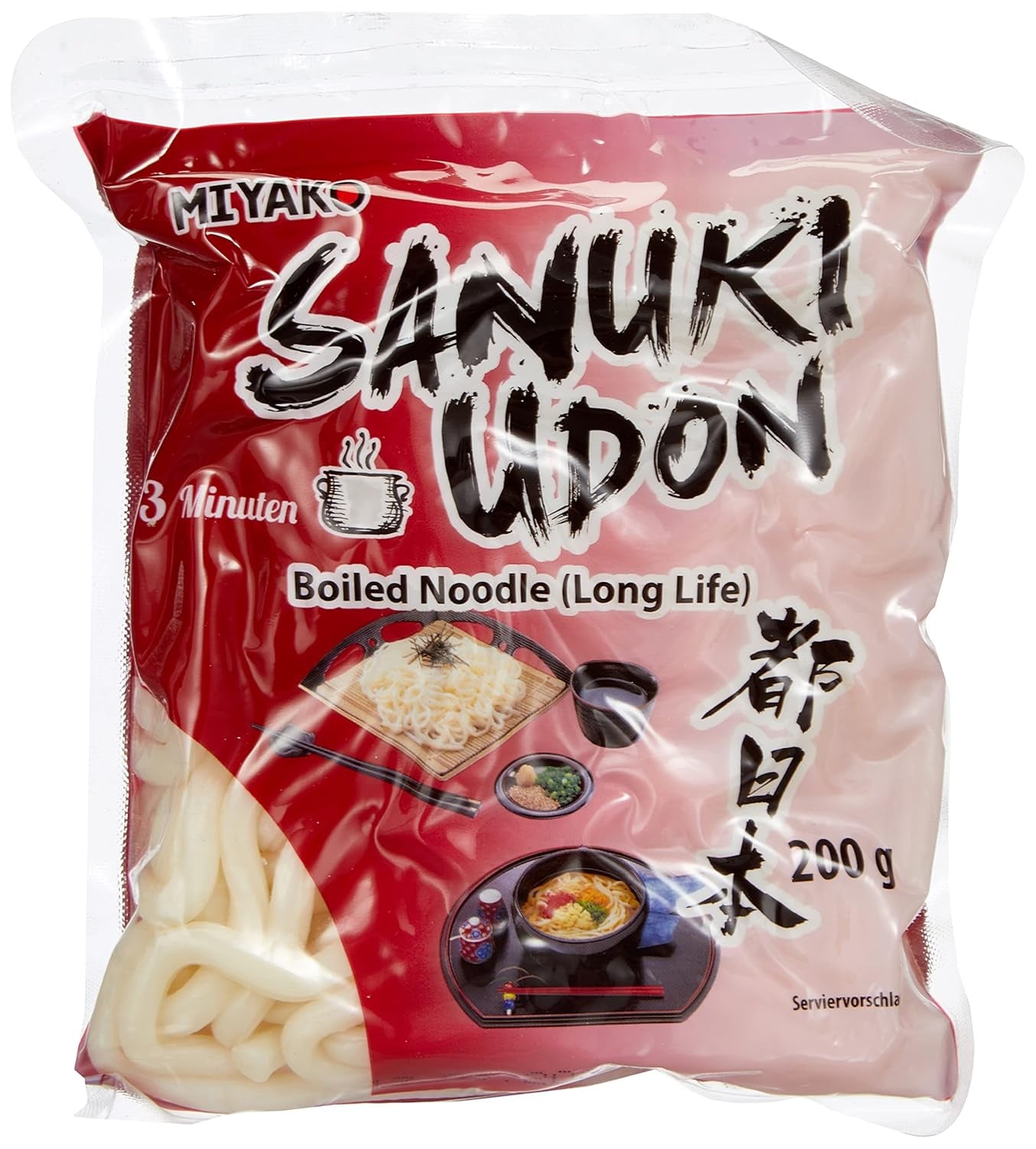 Miyako Sanuki Udon-noedels, gekookt, 12 stuks (12 x 200 g)