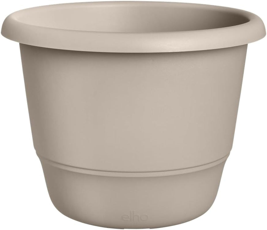 elho Amiga Round 30 - Bloempot voor binnen en buiten - 100% gerecycled plastic - Ø 29,5 x H 20,2 cm - Beige/Paddestoelbeige