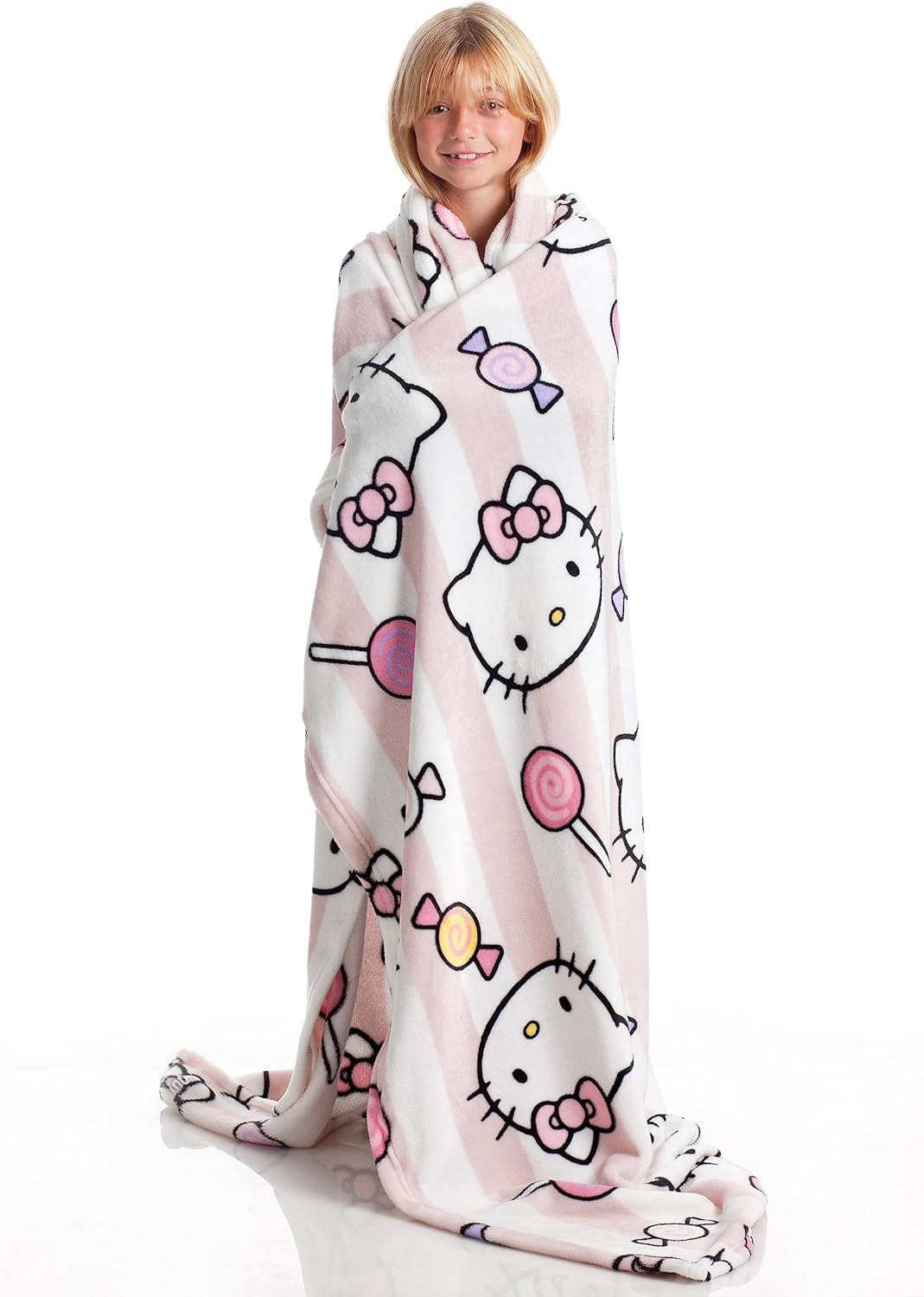 Hello Kitty sprei, roze, zachte deken 130X170Cm, microvezel sprei sprei of slaapbank. Kwaliteit met Oekotex-certificaat, Sanrio Bedden en Dekens Besuche den Kanguru-Store