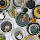 Zuma 16-delige ronde bestekset, borden, schalen, kopjes, besteksets, servies voor vier (16-delig), groen