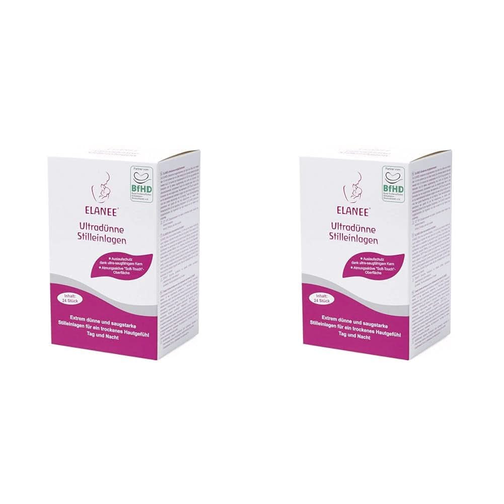 ELANEE 219-V1 Ultradunne zoogcompressen, wit Accessoires Voeding en borstvoeding Bebe Naty Shop 24 stuks (pak van 2)