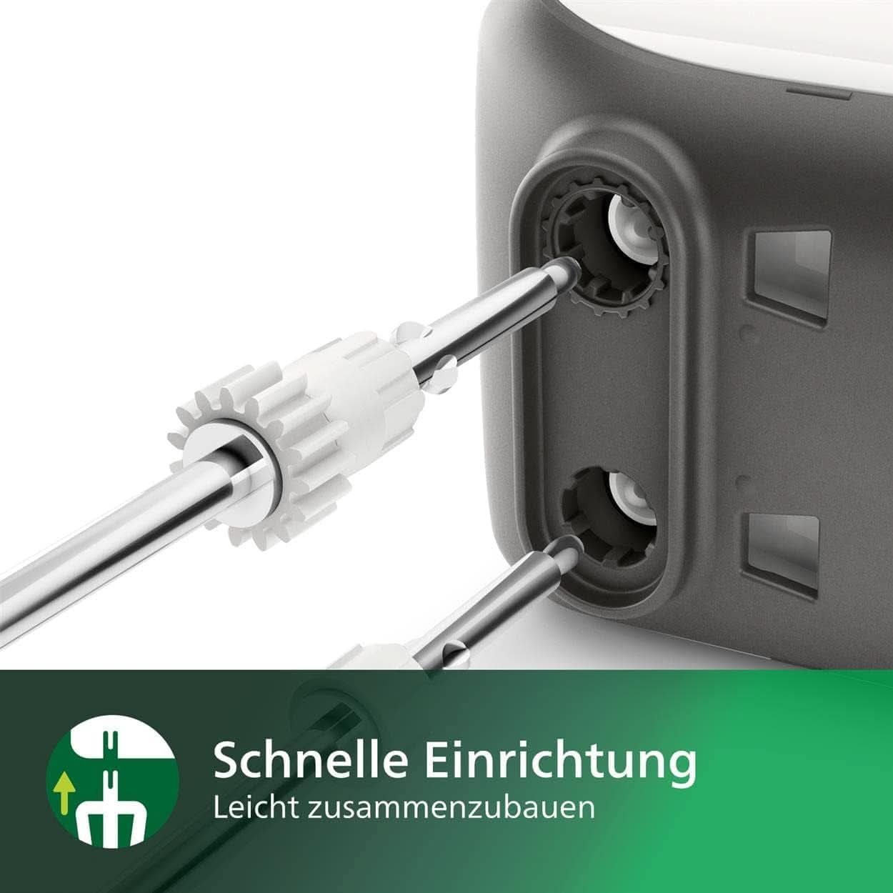 Philips Handmixer, 450 W, 5 Geschwindigkeiten plus Turbo, Weiß/Grau (HR3741/00) Keuken Naty Shop