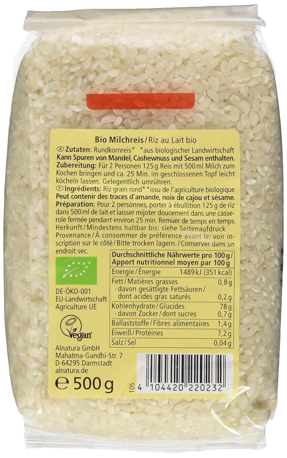 Biologische rijstpudding, 500g