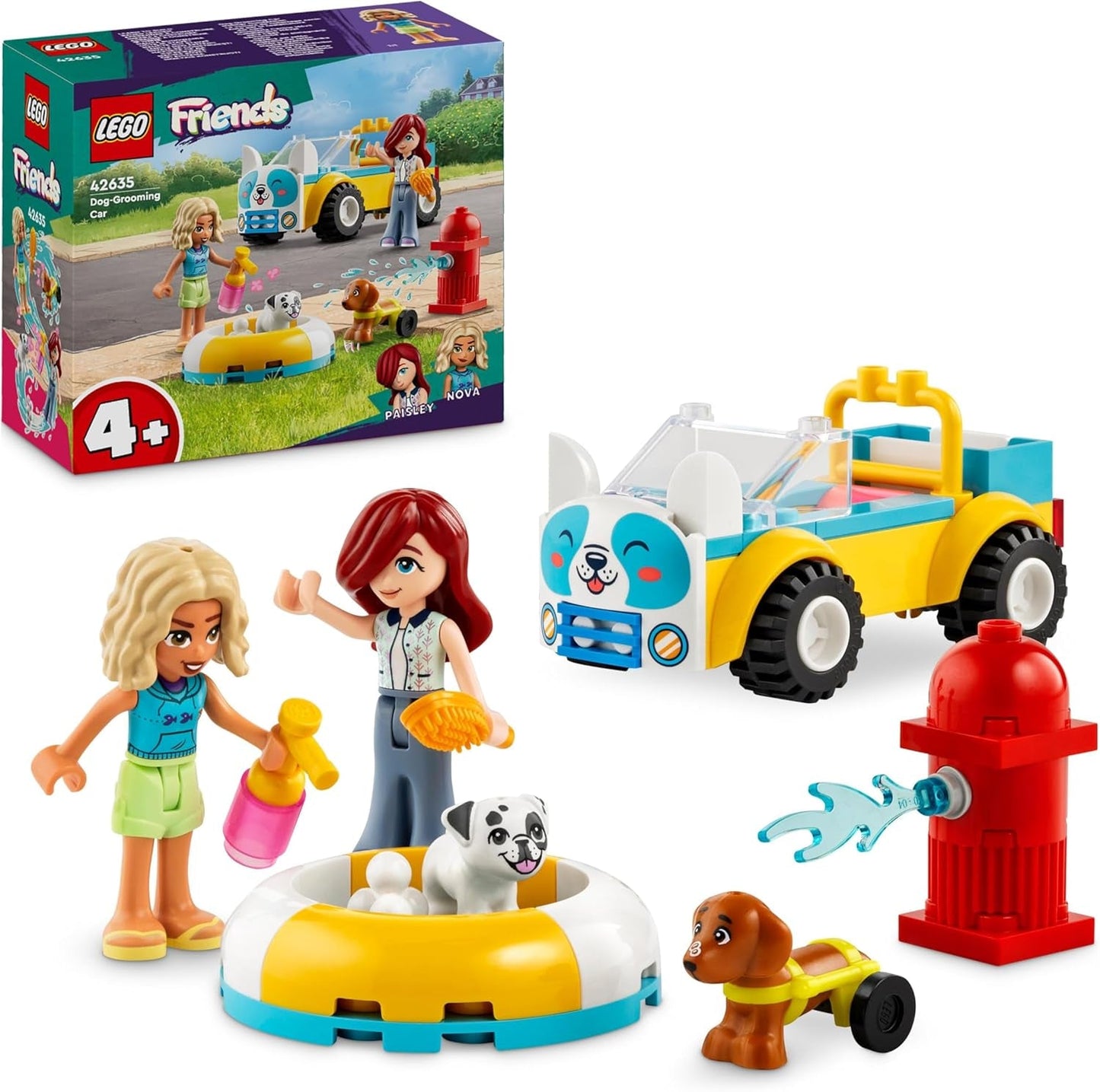 LEGO Friends Mobiele hondentrimsalon, fantasiespel dierenvoertuigspeelset, 2 figuren en 2 honden Kinderspeelgoed voor meisjes en jongens vanaf 4 jaar, hondentrimset 42635 Bouwsets Bekijk de LEGO-Store standaardtitel