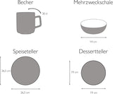 CreaTable, 22582, SAMBA-serie, 16-delige serviesset voor 4 personen, porseleinen combiservies, vaatwasmachine- en magnetronbestendig, kwaliteitsproductie