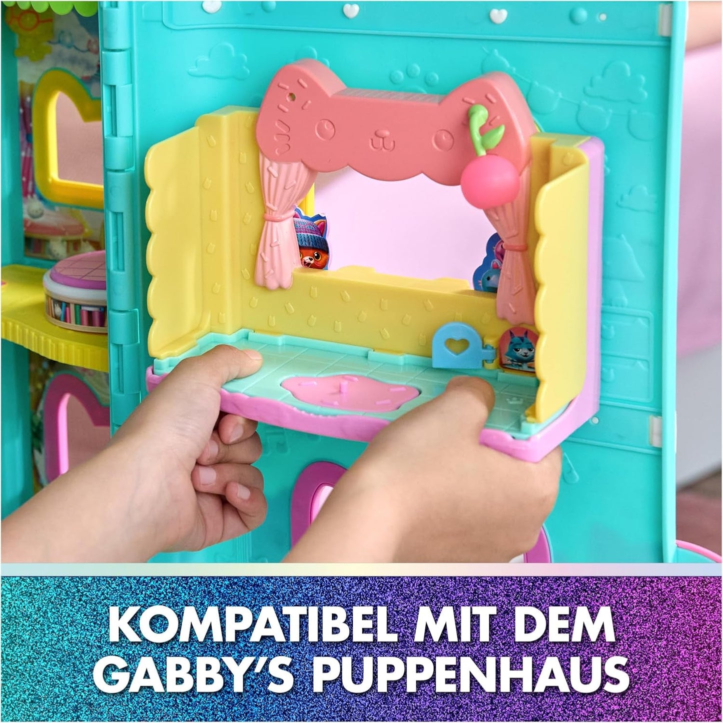 DREAMWORKS GABBY'S POPPENHUIS: DE FILM - Portaalkamer Kuchi's met suiker bestrooide keuken met figuur en accessoires, voor kinderen vanaf 3 jaar