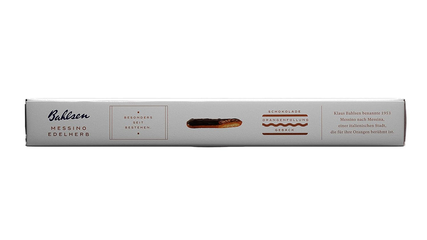 Bahlsen Messino Edelherb - Pak van 4 - Edelherb Chocolade Sinaasappel Vulling Pluizig Deeg (1 x 125g)