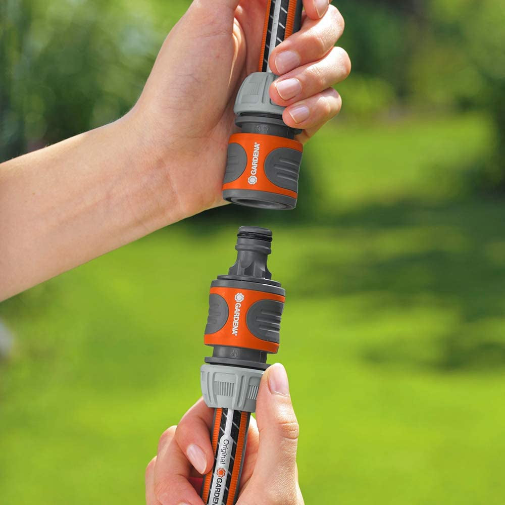 Gardena Koppelingsset: Slangkoppeling voor 13 mm (1/2 inch) en 15 mm (5/8 inch) verlenging, zelfs onder hoge waterdruk, eenvoudige montage (18283-20)
