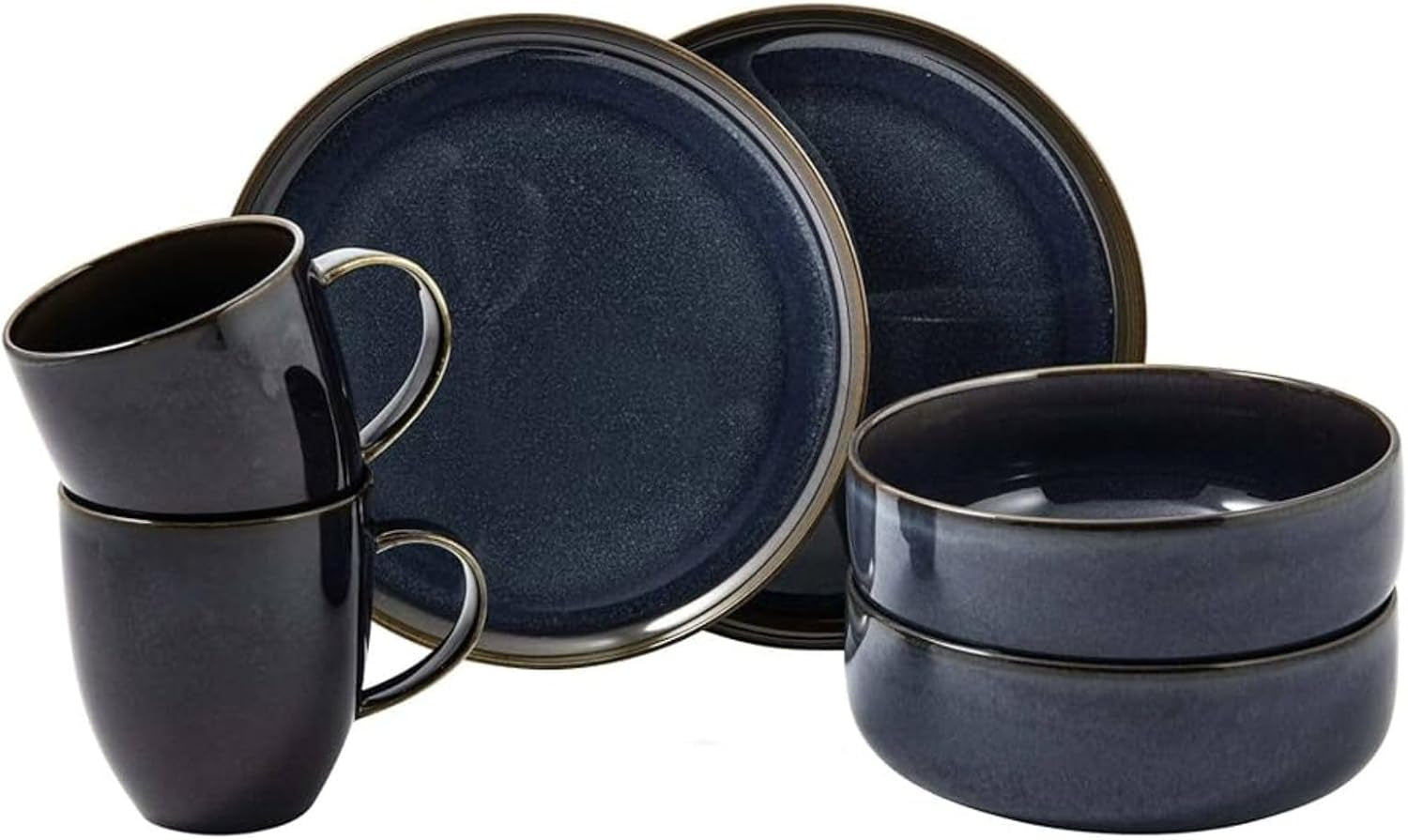 Villeroy & Boch Crafted Denim ontbijtset, 6-delig, voor 2 personen, blauw