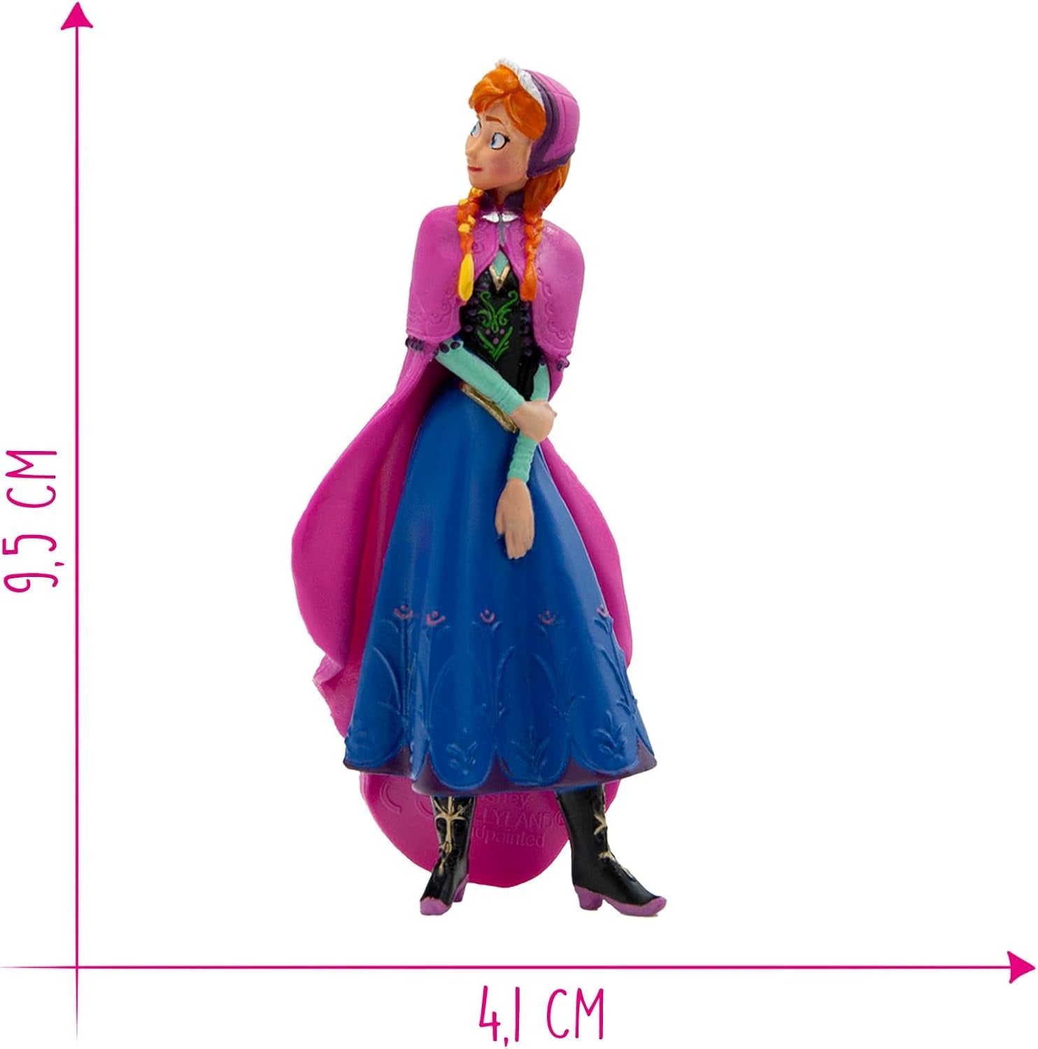 Bullyland 12960 - Prinses Anna beeldje uit de film Frozen van Walt Disney, ca. 9,5 cm, zeer gedetailleerd, ideaal als klein cadeautje voor kinderen vanaf 3 jaar