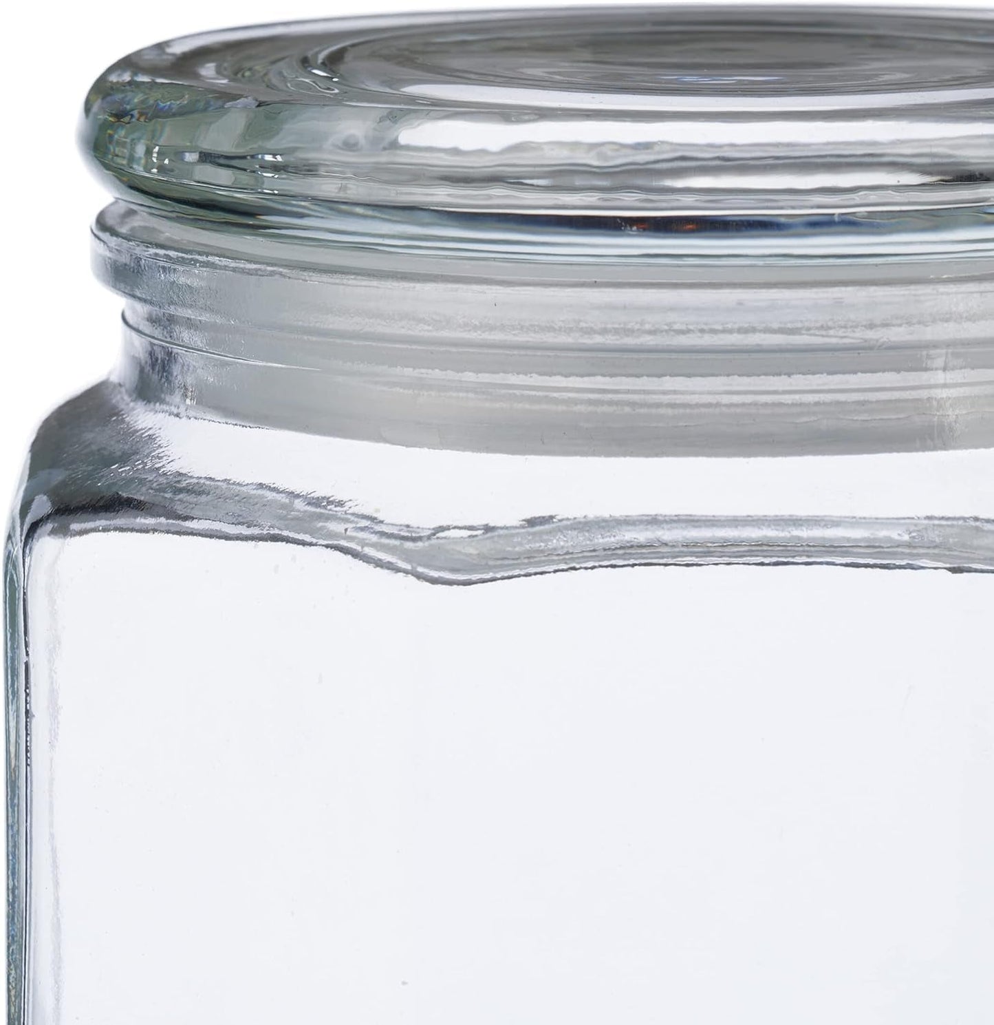 Relaxdays Voorraadpotten met deksel Set van 6 glazen achthoekige voorraadpotten van 1,3 liter Luchtdichte glazen containers Heldere voedselbewaardozen Naty Shop