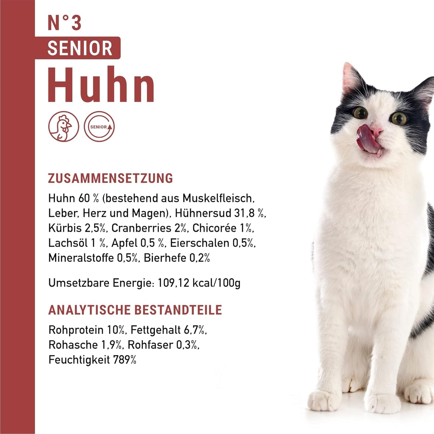 catz finefood Senior Collection Katzenfutter nass - Premium Nassfutter für Ihre Senior Katze - getreidefrei, ohne Zucker, hoher Fleischanteil, Vitamine & Mineralien (6 x 200g dosis)