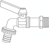 Gardena kogelkraan: binnen- en buitenventiel, 26,5 mm (G 3/4 inch) schroefdraad, voor 1/2 inch (13 mm) slangen (7332-20)