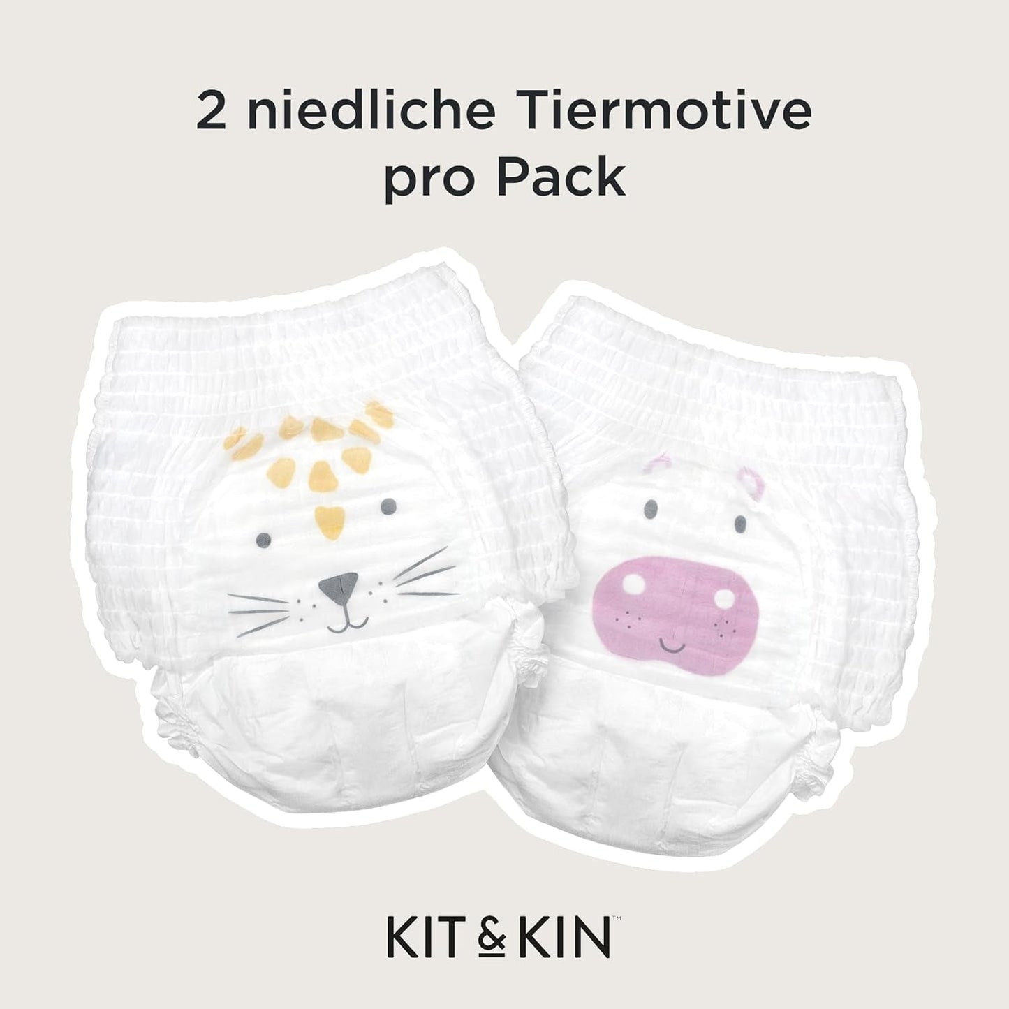 Kit & Kin Premium Eco-luiers, maat 4 (9-16 kg), 132 luiers, plantaardig en hypoallergeen, betrouwbare lekbescherming, veganistisch en dierproefvrij