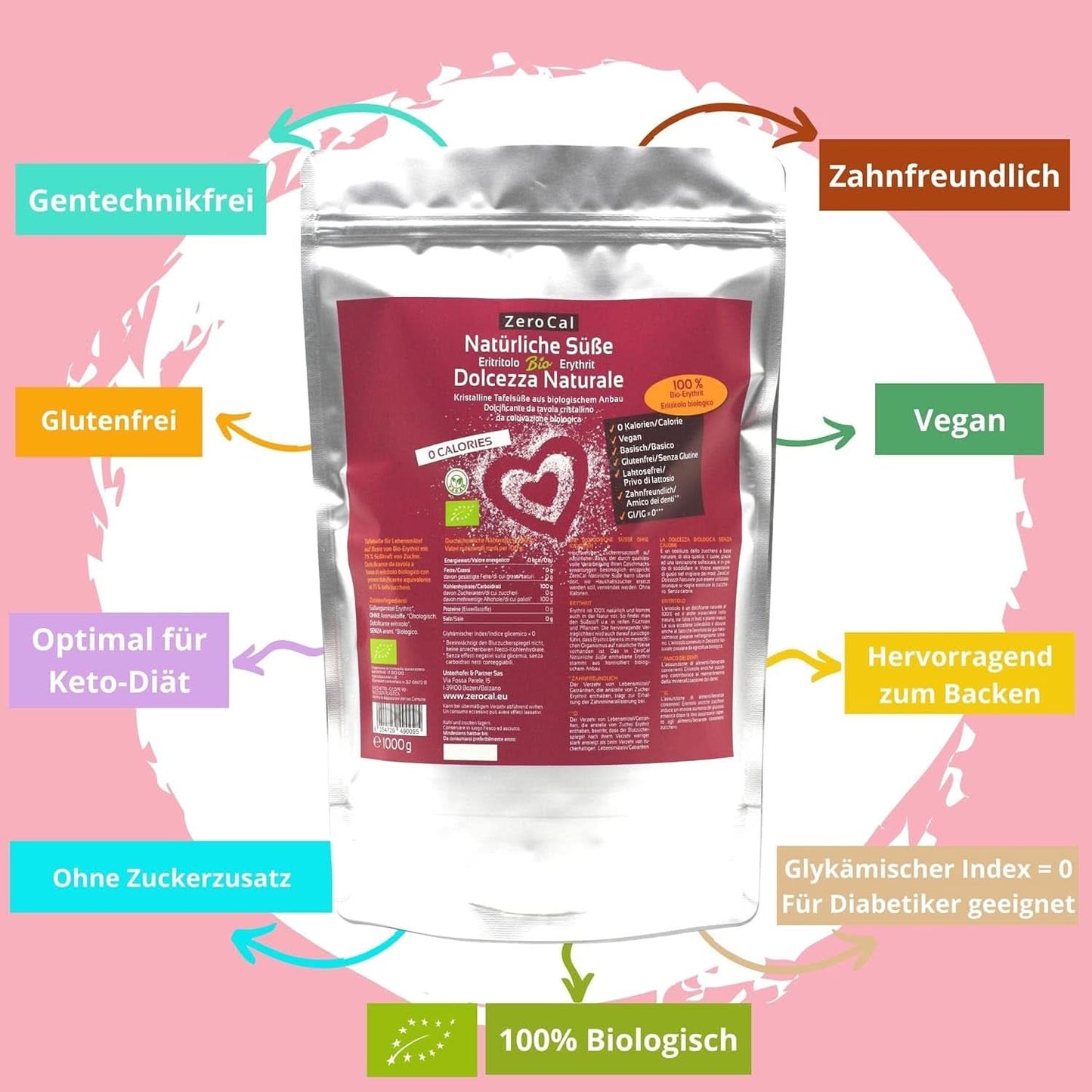 Zerocal - Biologische Erythritol 1KG Zoetstoffen Naty Shop