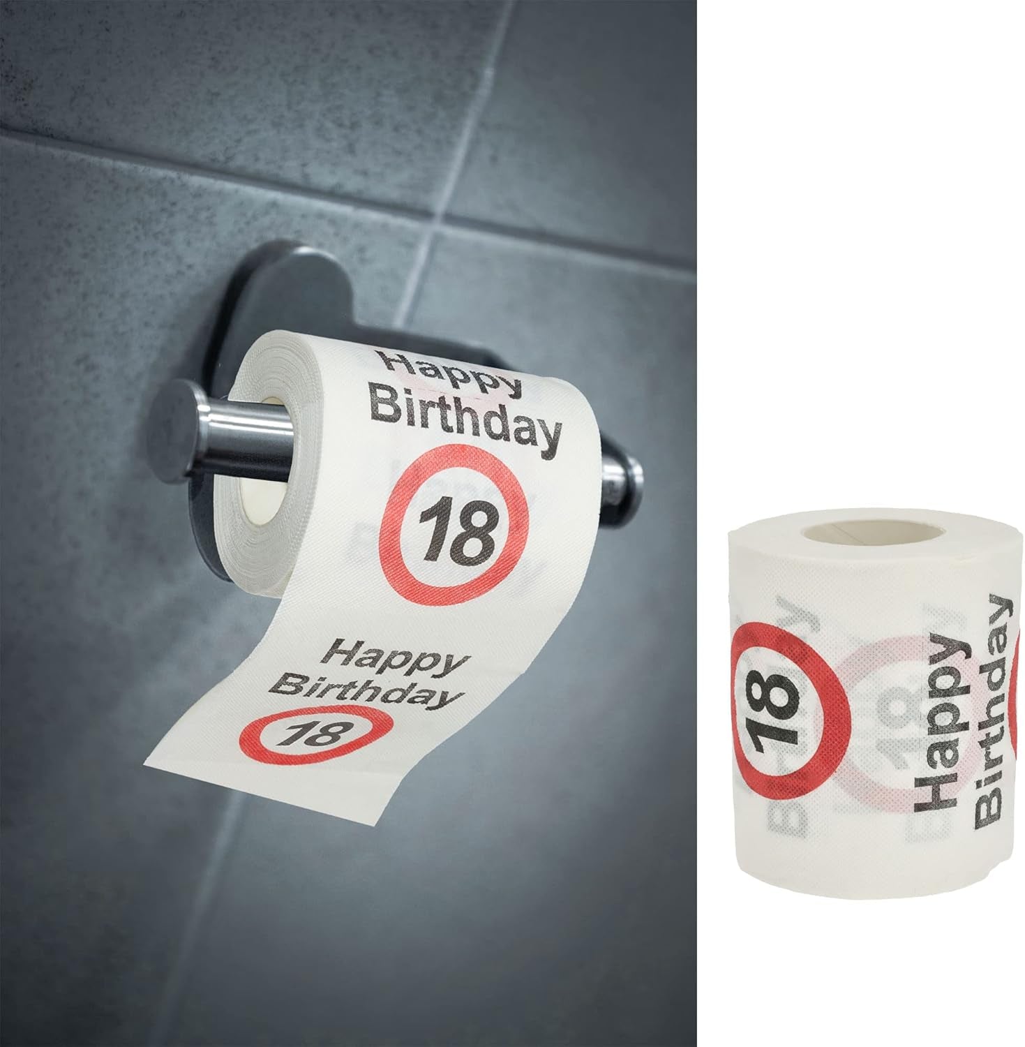 Set van 4 toiletpapieren "Happy 40th birthday" │40th birthday 24 meter 2-stoffen 180Gr/Qm │ Toiletpapier motief toiletpapier (4 X toiletpapier 40)