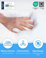 Kussen voor zijslaap GIANFAR | Orthopedisch neksteunkussen | Ultravers traagschuim tegen keelpijn en migraine | Thermoregulerende hoes | Kussen voor zijslapen met cervicale wervelkolom 55X40X12/10 cm Cervicale orthopedische kussens Naty Shop