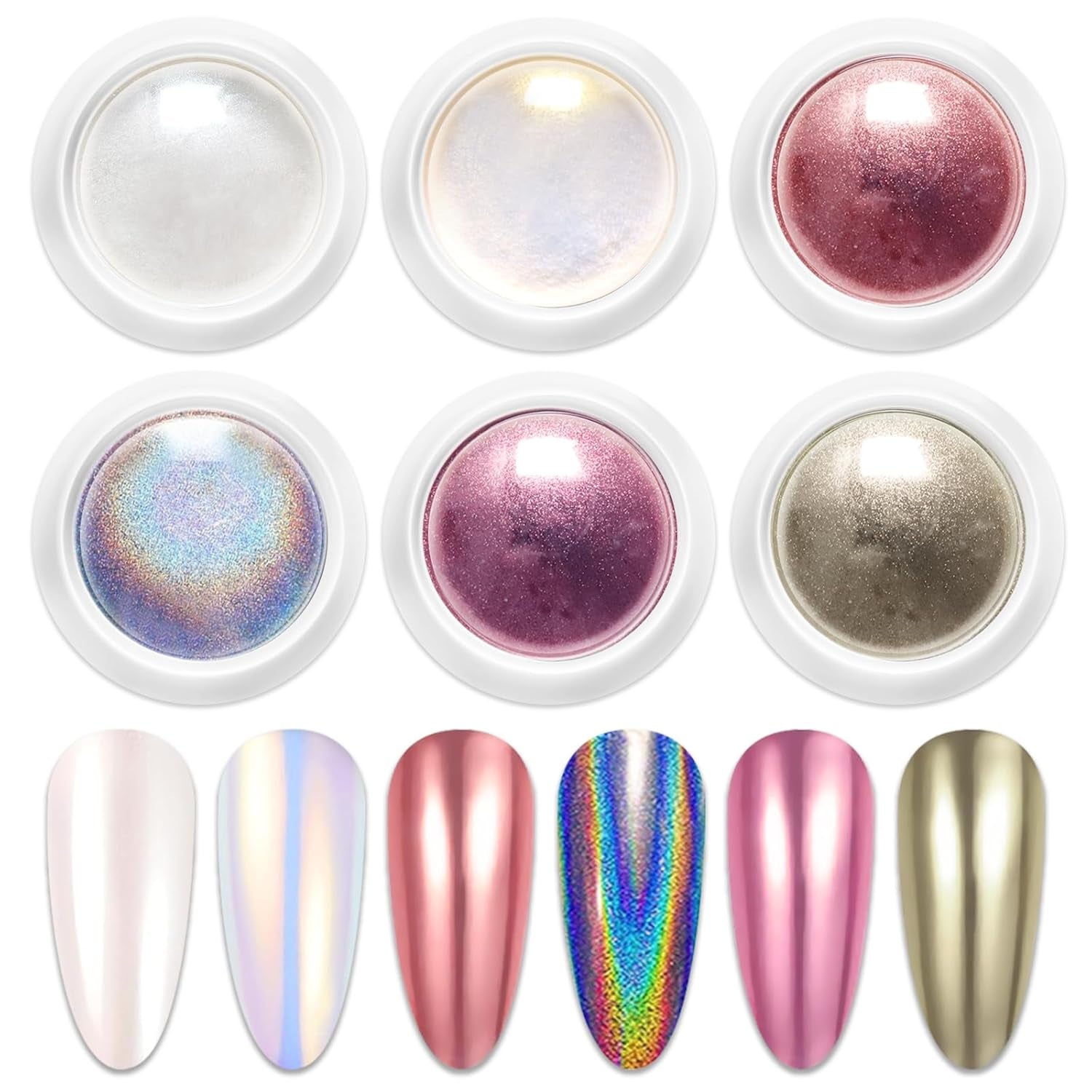 BISHENGYF Rose Gold Chrome Nail PowderNeue Upgrade Grosse Kapazitä Chrom PulverSuper-spiegeleffect Metall Mirror Chrome Powder – Neon Glassy Pearl Effect Glitter Nagelkunst Poeder voor DIY Salon