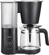 ZWILLING ENFINIGY Filter-espressomachine met glazen karaf van 1,5 liter, espressomachine met roestvrijstalen boiler, bloeifunctie en slimme ontkalking, kunststof, zilver