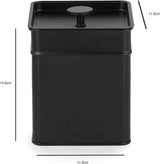 Salter BW12614EU7 Kuro Opbergdozenset - 4 Keukencontainers Brood/Thee/Koffie/Suiker Vierkante Organizer Boxen Gemakkelijk schoon te maken Houd voedsel vers Zwarte voedselopbergdozen Naty Shop