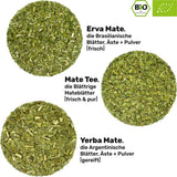 Mate Bio Theeset ● 3 Assortimenten Mate + Dubbelwandige Mate Mok van RVS + Bombilla + Zetinstructies (Zwart)