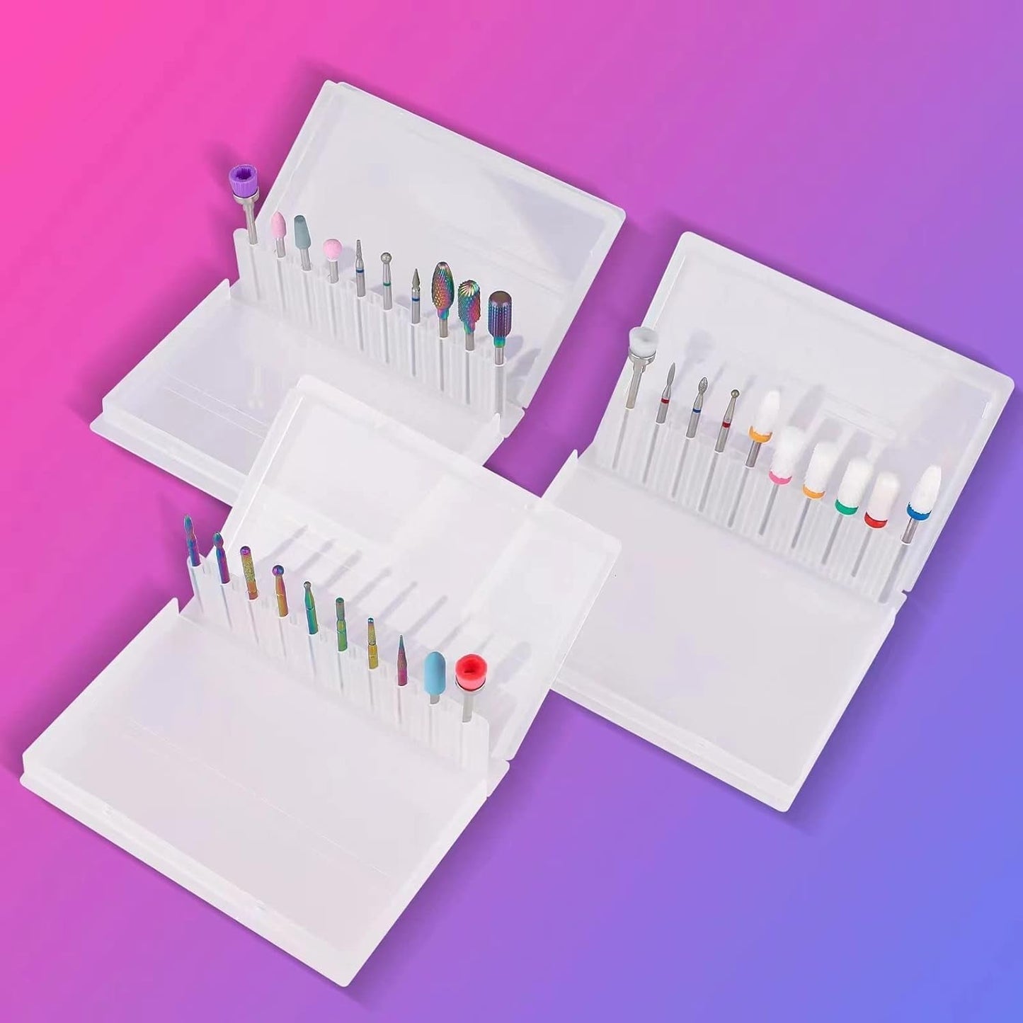 Depvko 30 Stück Nagelfräser Aufsätze Bits, 3/32'' Keramik Bohrer Für Nägel Acryl Diamant-Nagelhaut-Efile-Hartmetall-Retferner Für Zuhause Salon Gel, Maniküre Pediküre-Werkzeuge (Inclusief 3 Etueln)
