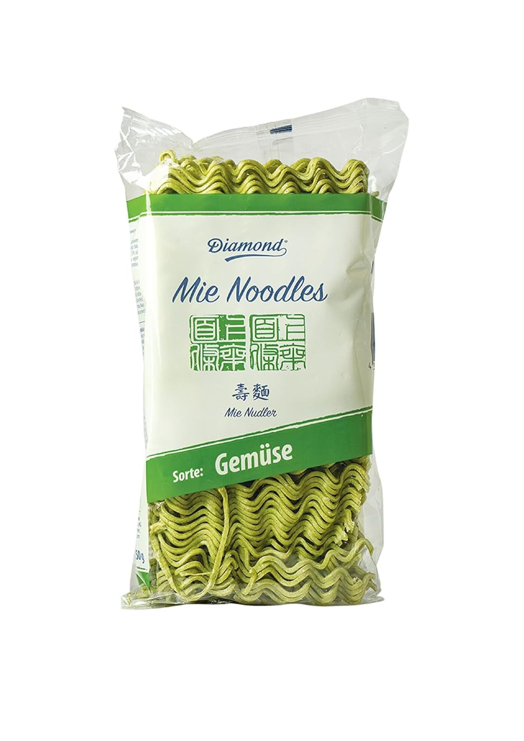 DIAMOND Mie groentenoedels, tarwenoedels met plantaardig poeder, eivrij, snel en gemakkelijk, vegetarisch - 1 x 250 g