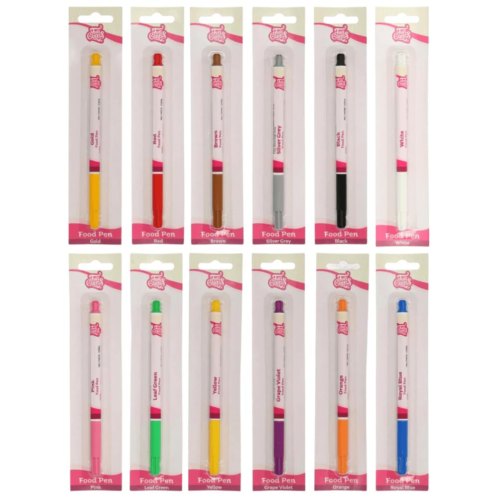Funcakes Kleurstofpennen, Koningsblauw: Kleurstofpennen, flexibele punt voor dikke en dunne lijnen, eetbare pen voor koekjes, taarten, fondant en meer, ideaal voor personalisatie, Halal gecertificeerd