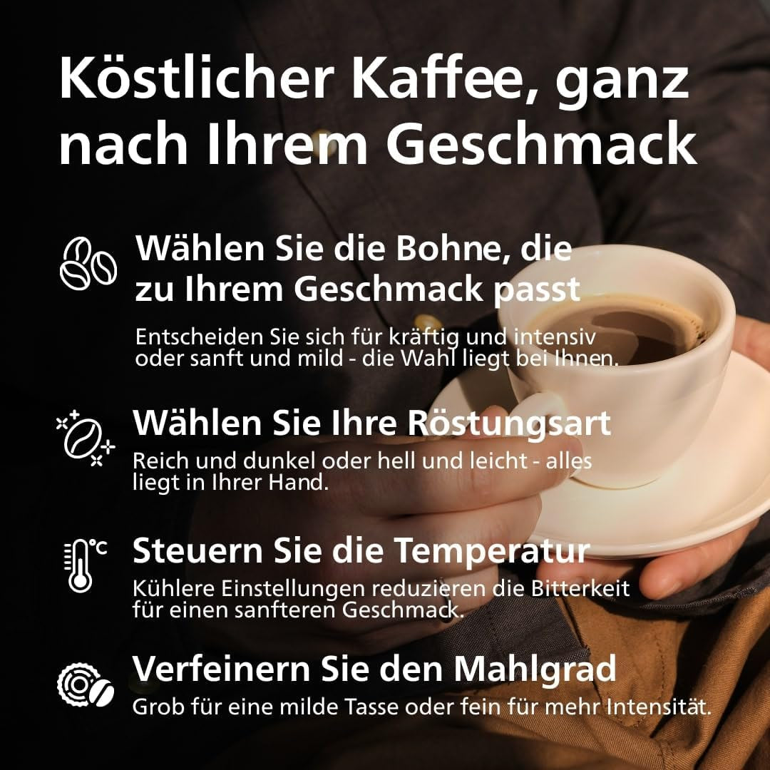 PHILIPS automatische espressomachine 2200 series - 2 koffiespecialiteiten, touch display, klassieke melkopschuimer, keramische molen, matzwart (EP2220/10)