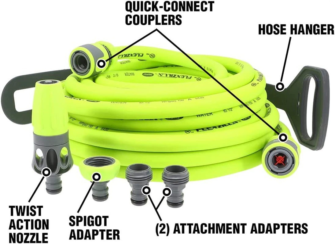 Quick Connect-tuinslangset, 1/2 inch x 15 meter, duurzaam, lichtgewicht, drinkbaar veilig – hfzg12050qn