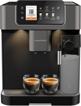 GRUNDIG KVA 6230 volautomatische espressomachine met melkopschuimer, roestvrijstalen molen met 13 maalstanden, bonenreservoir 250 g, afneembaar waterreservoir 2 liter, pompdruk 19 bar, touch display, zwart