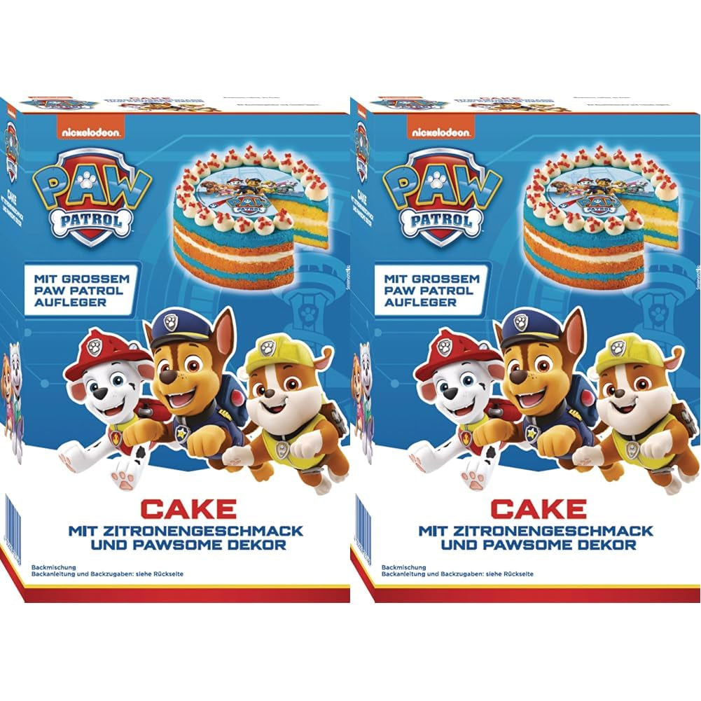 RUF X PAW Patrol Muffin Backmischung Met Erdbeer-Geschmack, voor 12 Paw Patrol Muffins, Inkl.16 Oblaten-Auflegern en Pawsome Muffin-Förmchen, 1 X 394G Naty Shop 361.2 G (2Er Pack) Kuchen