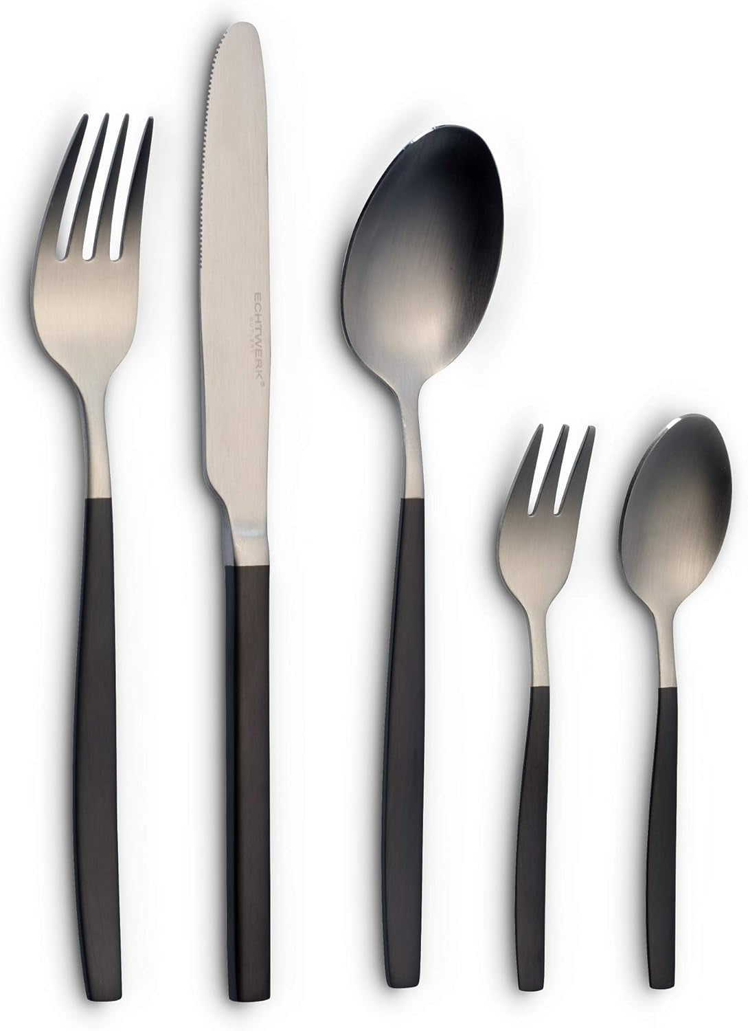 Echtwerk Positano Due-Bronze bestekset, zwarte editie, 20-delig, 4 personen keuken Naty Shop zilver / zwart