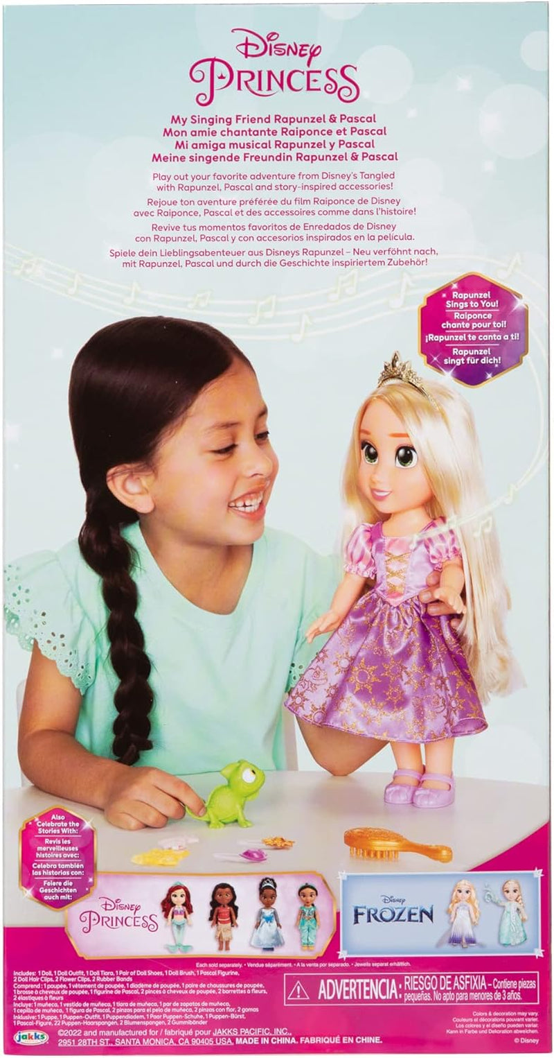 Disney Princess Rapunzel 35 cm zingende pop, zingt 'I See The Light', inclusief accessoires voor meer plezier, perfect voor meisjes vanaf 3 jaar, paars