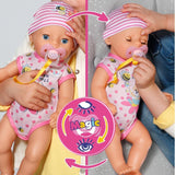 BABY Born Lena (meisje) 36 cm, pop met 7 functies voor kinderen vanaf 1 jaar, werkt zonder batterij, grote pop 36 cm, 834596 Zapf Creation, roze Naty Shop poppen