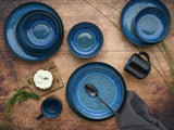 CreaTable, 20149, Nordic Fjord Blue-serie, 16-delige serviesset voor 4 personen, porseleinen combinatieservies, vaatwasmachine- en magnetronbestendig, kwaliteitsproductie