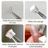 100 Stück Nail Art Schwamm Mit Metallgreifer, Sponge Brush Applicator, Sponge Nagel Pinsel, Maniküre Zubehör Für Nägel, Um Eine Varaudzen Van Gradient Nail Art Patterns Zu Ersetlen