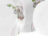 CreaTable, 24024, Square Orchid-serie, 18-delige serviesset voor 6 personen, porseleinen koffieservies, vaatwasmachine- en magnetronbestendig, kwaliteitsproductie