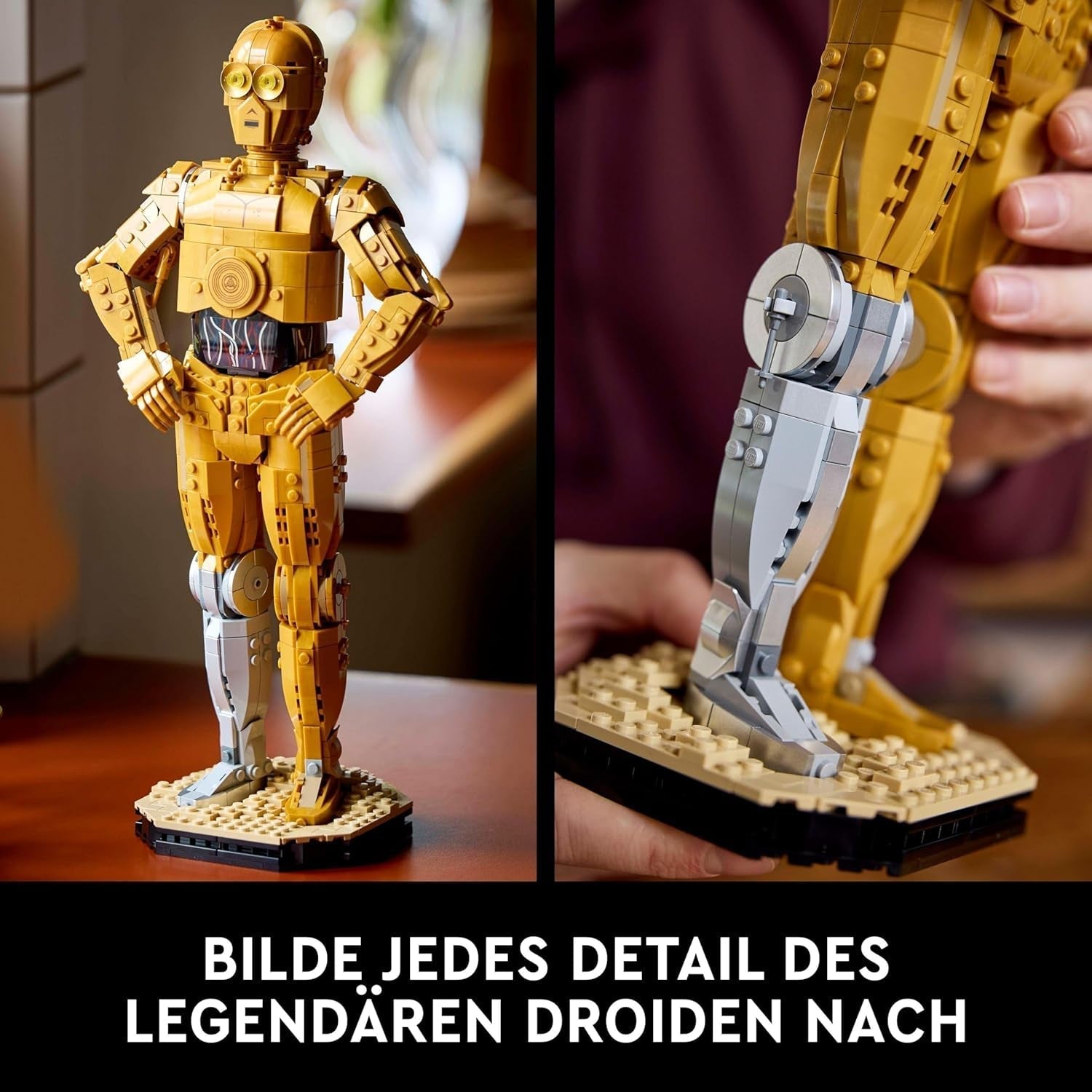 LEGO Star Wars C-3PO B, bouwbare Droid, model om te verzamelen, bouwen en tentoon te stellen, nostalgisch cadeau-idee voor volwassenen en fans, verzamelstuk, fantasiespeelset 75398 Bouwsets Besuche in LEGO-Store