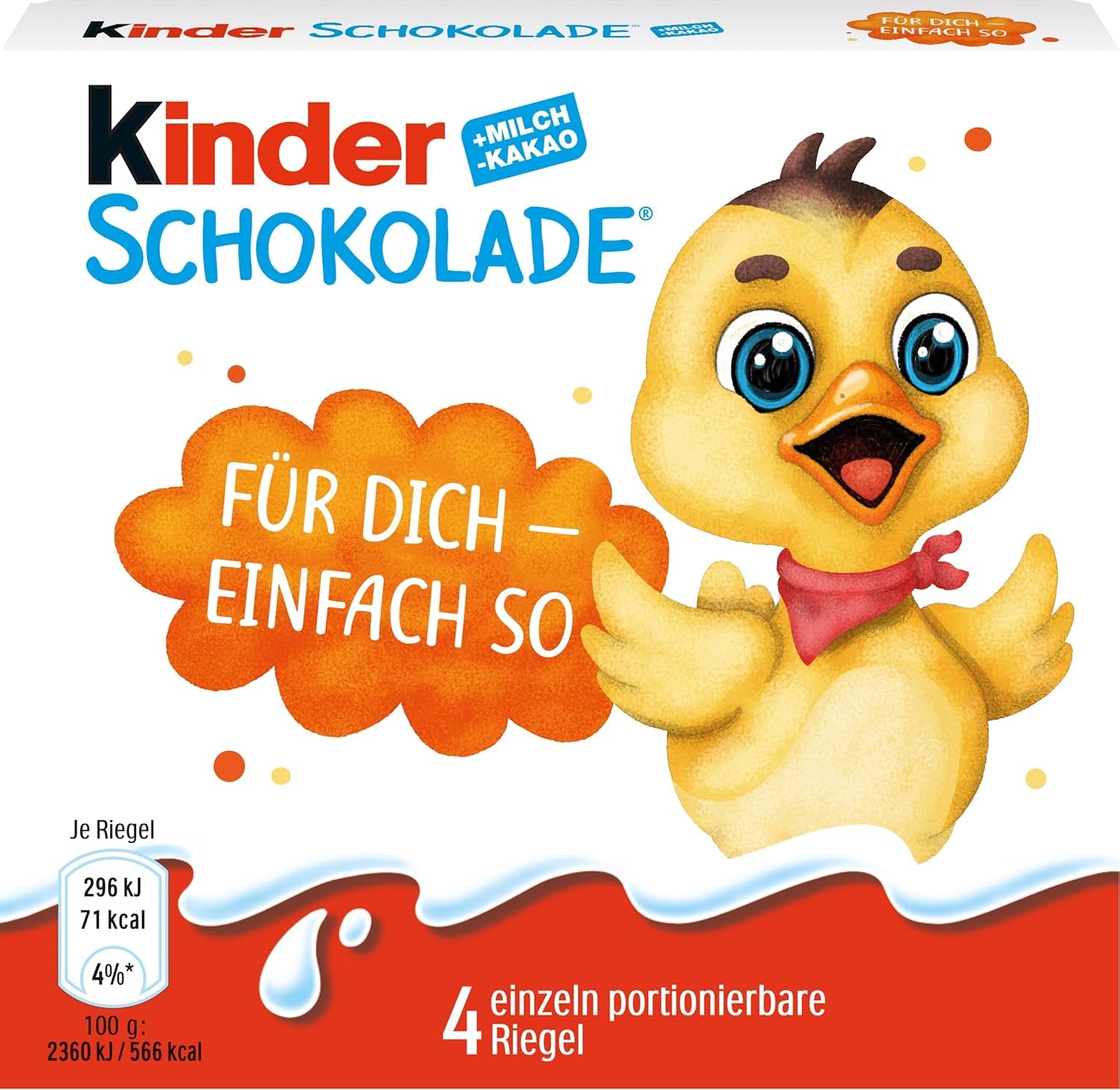 Kinder Chocolate (20 x 50 g) - Valentijnsdagcadeau voor hem en haar, Carnaval & Mardi Gras-snoepjes - Gevulde melkchocoladerepen - 20 verpakkingen van elk 4 individuele repen