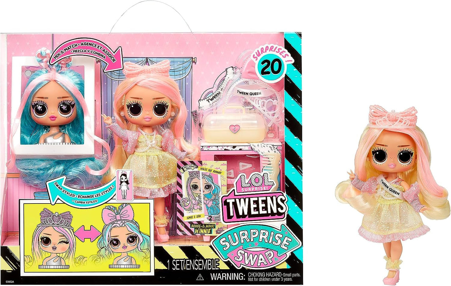 LOL. Surprise Tweens Surprise Swap Series - Braids-2-Waves Winnie - Modepuppe met meer dan 20 jaar inclusief styling-kop en fantastische mode en accessoires - voor kinderen vanaf 4 jaar