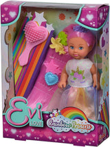 Simba Evi Love Rainbow Princess / Puppe als regenbogenprinsessin met lang haar / 4 haarclips en borst / 12cm / voor kinderen vanaf 3 jaar, 105733505