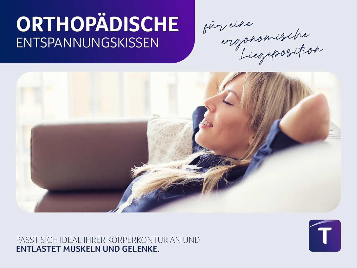 Traumnacht orthopedisch rug-/lendenkussen met visco-elastische schuimkern en huidvriendelijke microfleece hoes, Oeko-Tex gecertificeerd, vervaardigd volgens Duitse kwaliteitsnormen