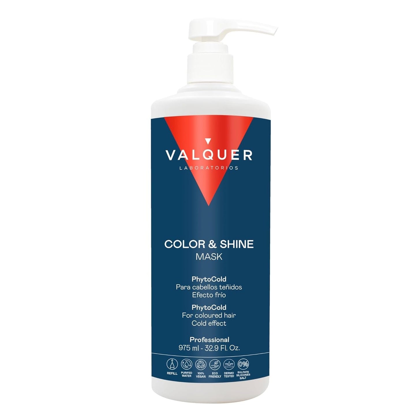 Valquer Profesional Ice Hair Mask Color and Shine - Voor geverfd haar, 1000 ml Naty Shop haarmasker 1 liter (1 verpakking) Geurloos
